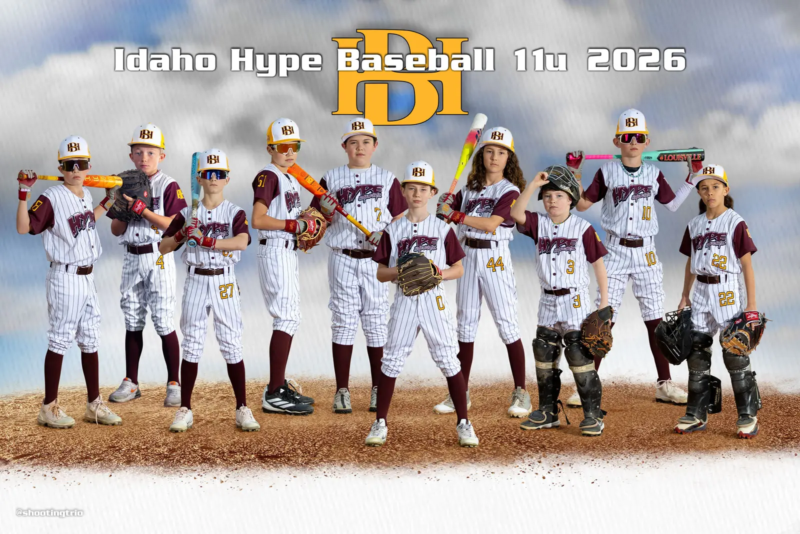 Idaho Hype Baseball 11U team banner without sponsor logos — Boise Hawks Memorial Stadium