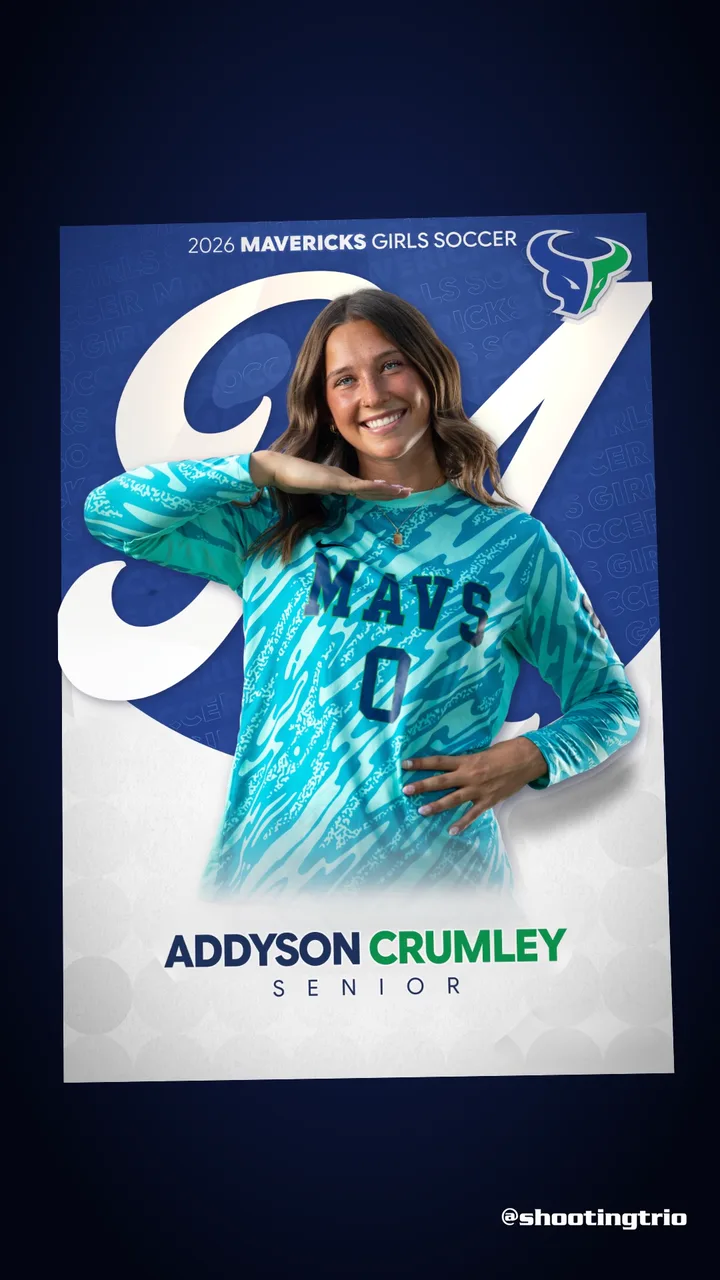 Addyson Crumley #0, Mountain View Mavericks girls soccer senior banner 2026