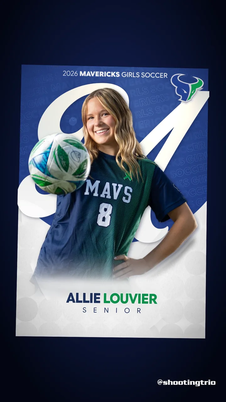 Allie Louvier #8, Mountain View Mavericks girls soccer senior banner 2026