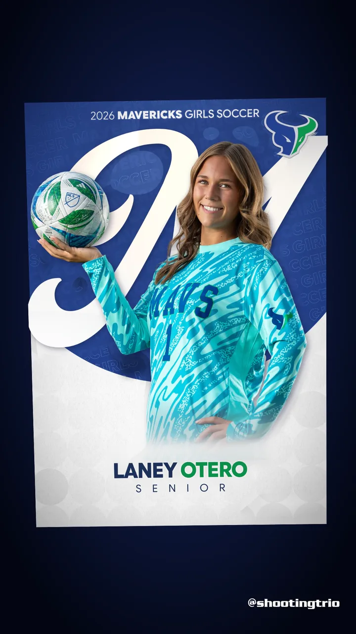 Laney Otero #1, Mountain View Mavericks girls soccer senior banner 2026