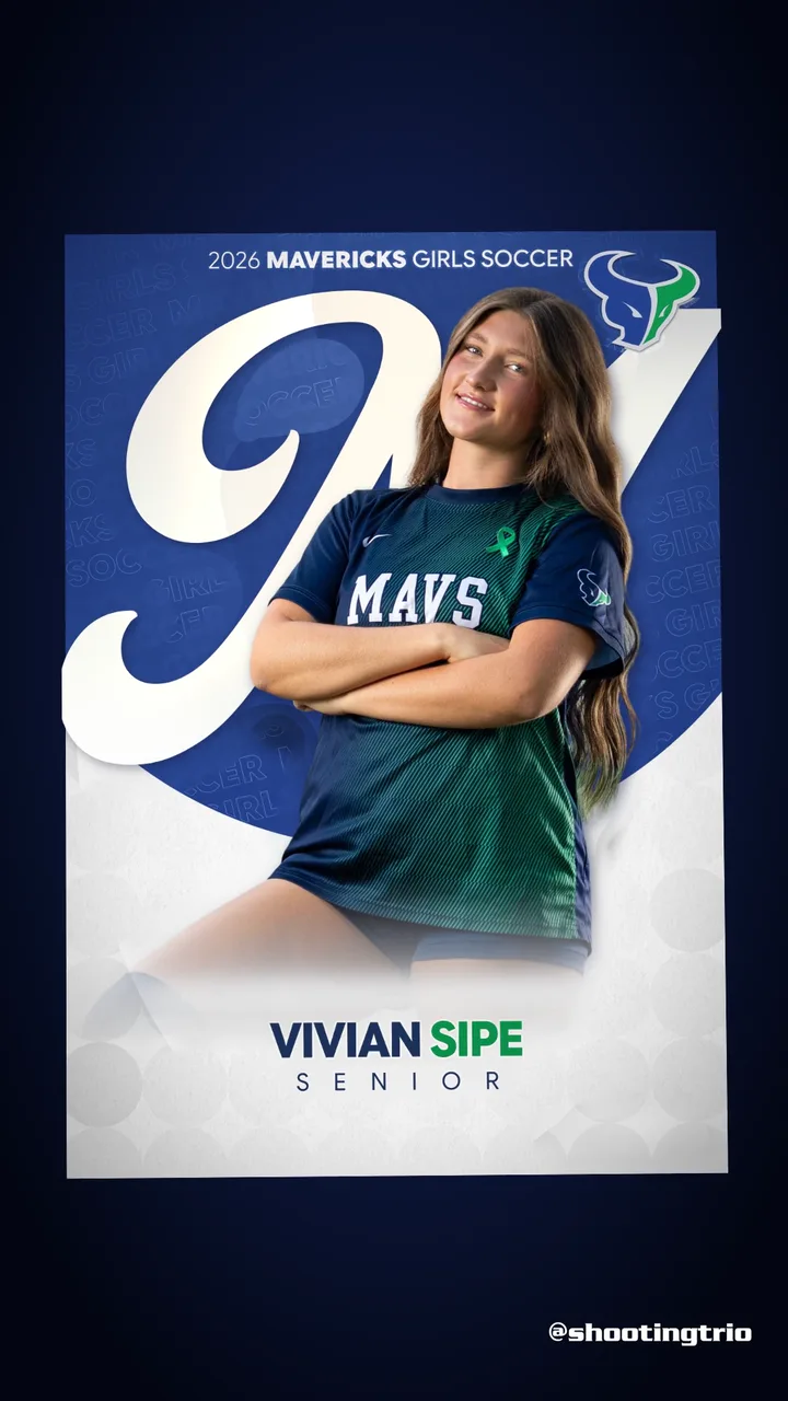 Vivian Sipe #9, Mountain View Mavericks girls soccer senior banner 2026