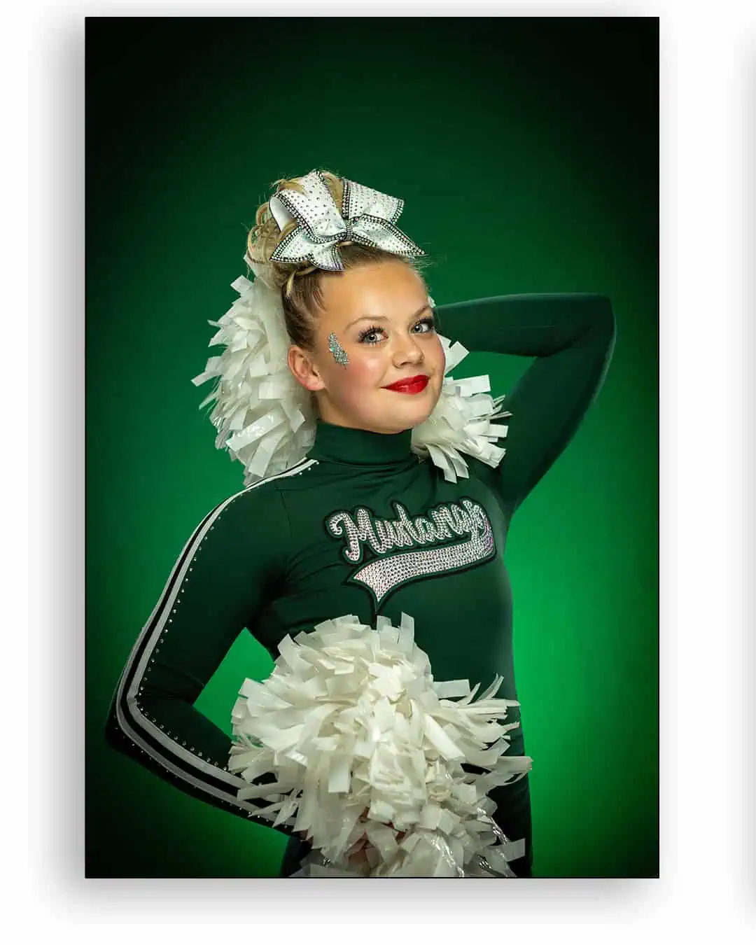 Mustangs cheerleader pompom portrait Idaho