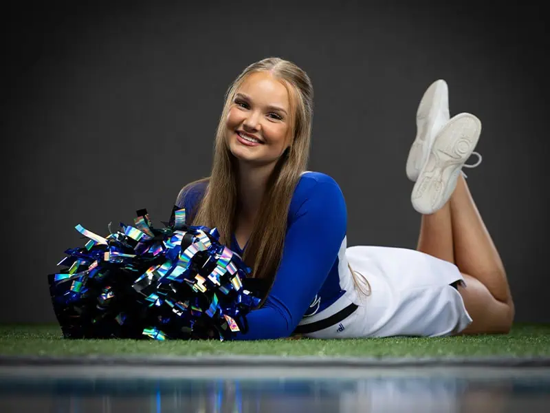 Timberline cheerleading action photo